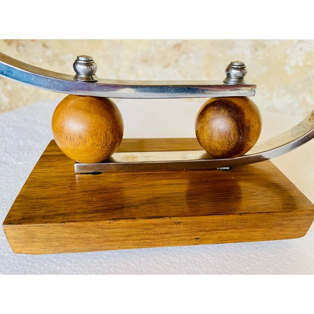 Art Deco Chrome and Walnut Candleholders, 1930s, Set of 2 For Sale - Image 4 of 18