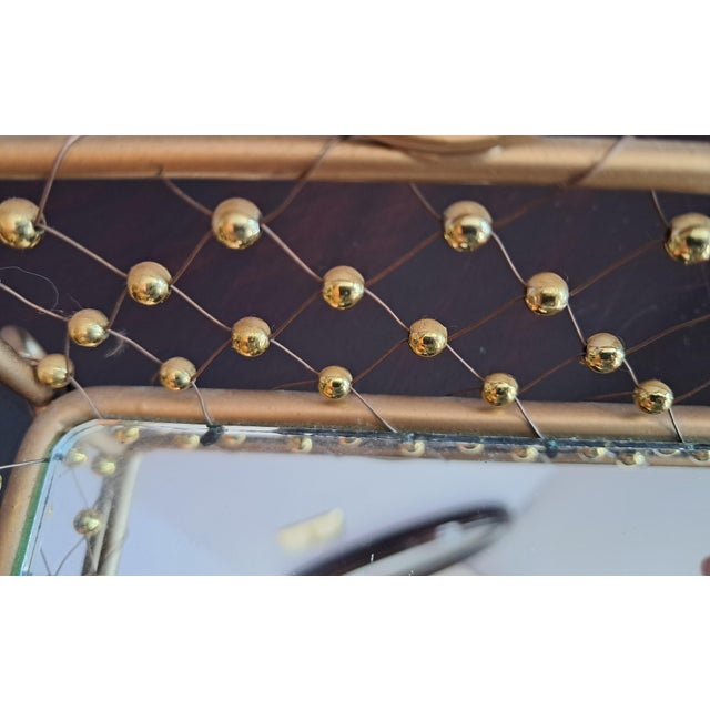 Mid-Century Modern Tall Beaded Weave Rectangular Vanity Mirror Tray For Sale - Image 14 of 16