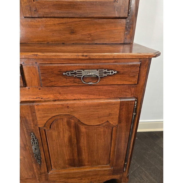 Circa 1780 Walnut Buffet Deux Corps Cabinet For Sale - Image 9 of 13