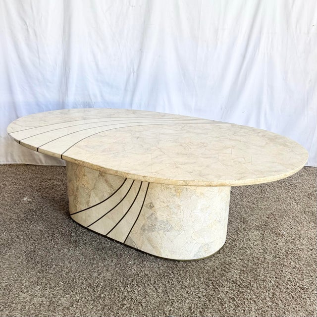 Vintage Postmodern Tessellated Stone Coffee Table For Sale - Image 4 of 8