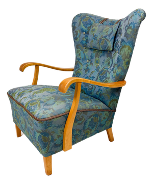 1950's Swedish High Back Lounge Chair