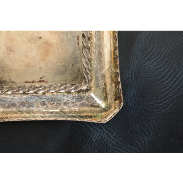 Roycroft Arts & Crafts Silver Finished Copper Desk Calendar Frame or Picture Frame For Sale - Image 9 of 13