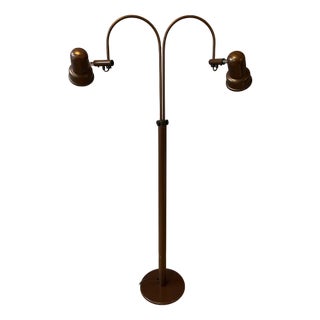 Mid-Century Brown Gepo Double Arc Cone Floor Lamp For Sale