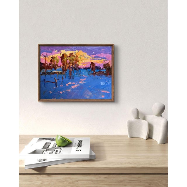 Impressionist Oil Painting in the Evening in the Cold Oksana Ivanyuk For Sale - Image 3 of 12