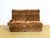 Pair of modular armchairs that convert into a vintage brown velvet sofa, dating from the 1960s. comfortable seating....