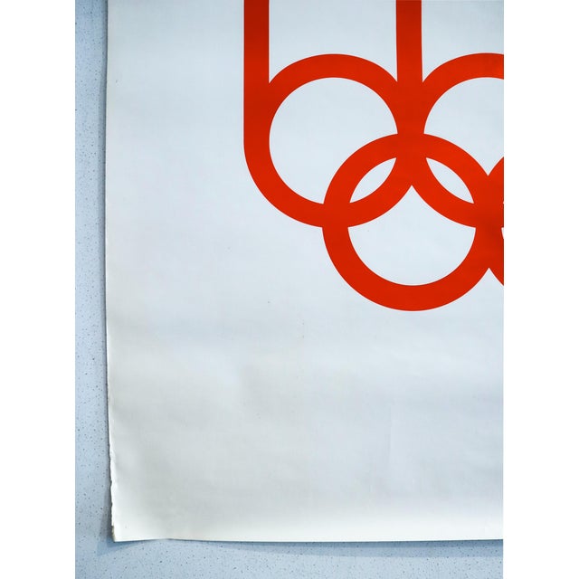Illustration 1976 Montreal Olympic Logo Poster, Red on White Logo - Cojo (Large) For Sale - Image 3 of 5