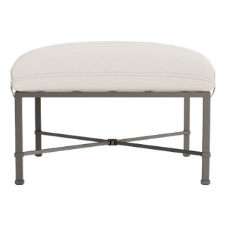 Brown Jordan Venetian Ottoman, Mica frame with Fusion Natural fabric For Sale