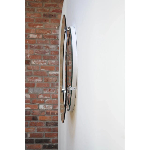 Veca Italian Modernist Smoked Glass Circular Wall Mirror by Veca For Sale - Image 4 of 12