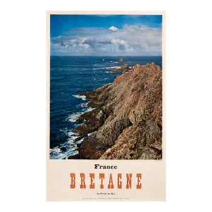 1950s Vintage French Travel Poster, Bretagne, La Pointe Du Raz