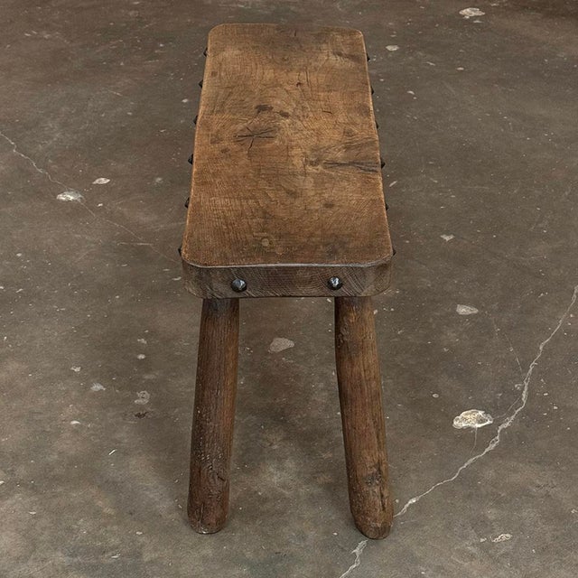 Rustic Mid-Century Brutalist Bench ~ Stool For Sale - Image 13 of 16