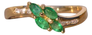 The Rast: Emerald and Natural Diamond Ring in Yellow Gold