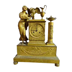 Empire Gilt Bronze Pendulum Clock