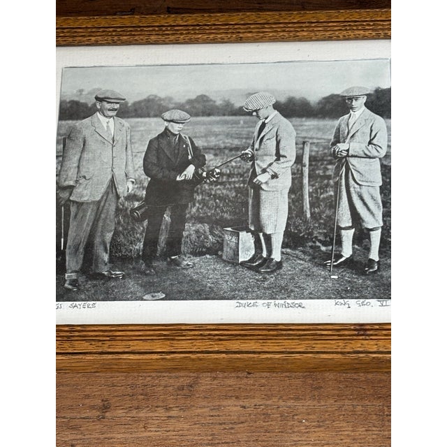 English Framed Vintage Photograph Golf Duke of Windsor and King George VI For Sale - Image 3 of 4