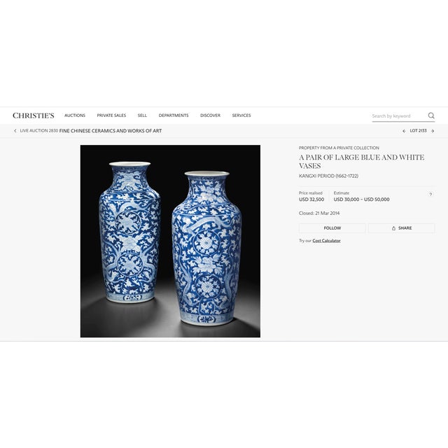 Antique Blue White Chinese Porcelain Qing Dynasty Kangxi Period Dragon Vase 1680 For Sale - Image 13 of 13
