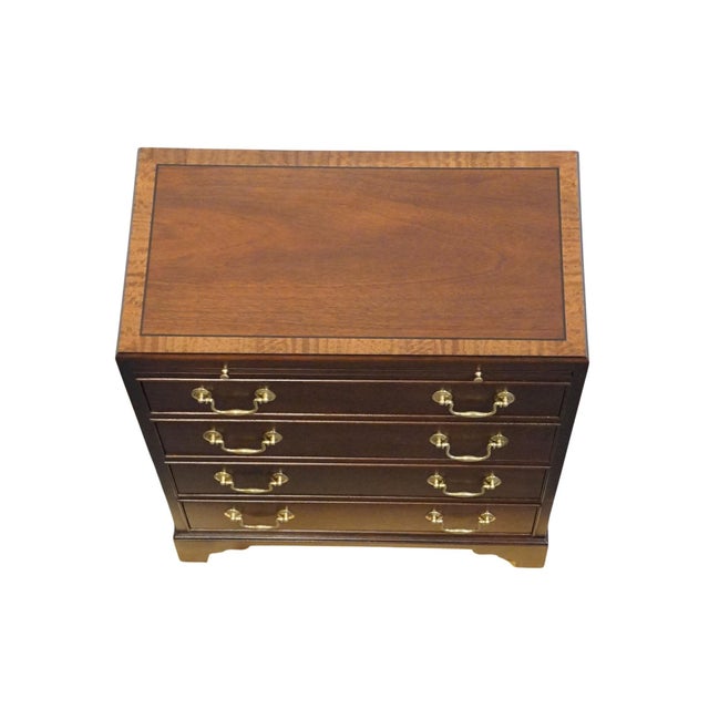 High End Solid Mahogany Traditional Style 25" Chairside Chest / Accent End Table For Sale - Image 10 of 13