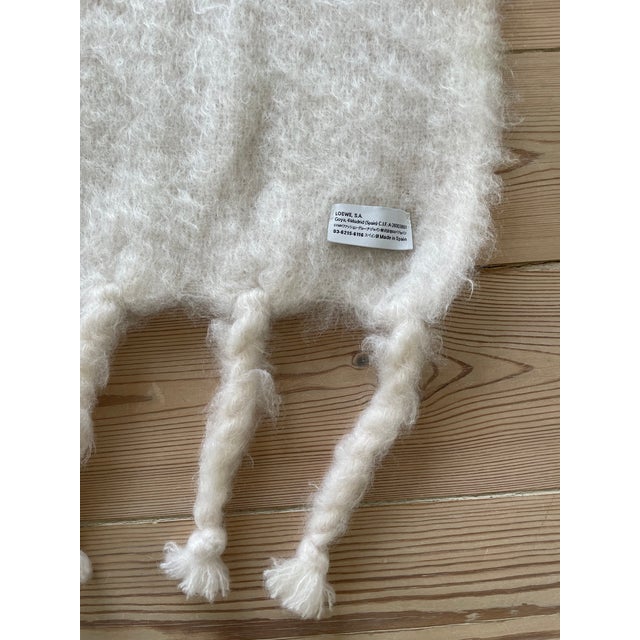 White Loewe Large White Blanket Throw in Mohair For Sale - Image 8 of 8