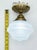 Metal Late 20th Century Farmhouse Regency Hill Schoolhouse Floating Modern Farmhouse Ceiling Light Brass White Glass For Sale - Image 7 of 9