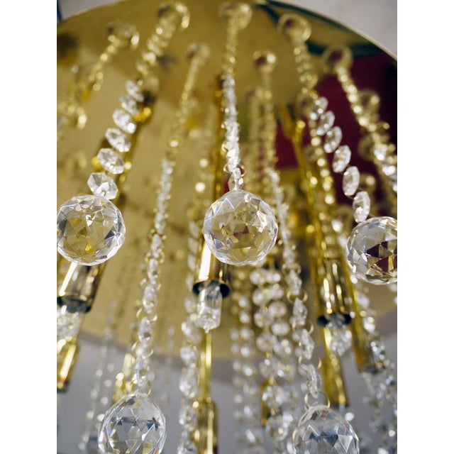 German Crystal and Brass Ceiling Lamps from Faustig, 1980s, Set of 2 For Sale - Image 6 of 11