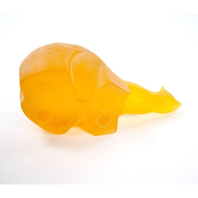 Mid 20th Century Amber/ Orange Decorative Sculpture of a Bear For Sale - Image 9 of 10