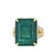 Modern Vivid Green Emerald Shape Step Cut Emerald Diamond Cocktail Ring, Size 6.5 For Sale - Image 3 of 10