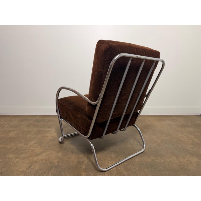 Mid 20th Century Kem Weber Tubular Chrome Lounge Chair for Lloyd Manufacturing For Sale - Image 12 of 17