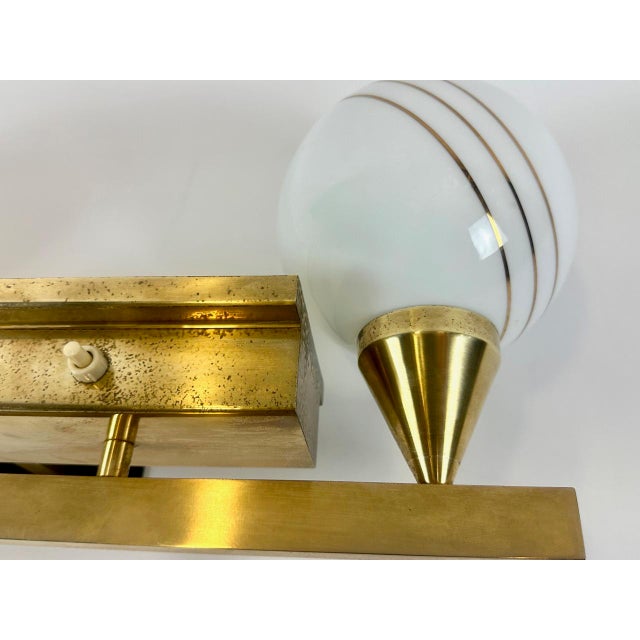 Metal Art Deco Brass Wall Lamp, 1920s For Sale - Image 7 of 10