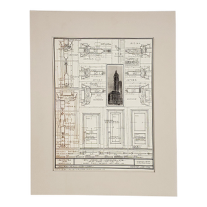 Antique Original 1913 Lithograph of Architect Ernest Flagg's Singer Building of Nyc - Details From the Dahlstrom Metal Door Company