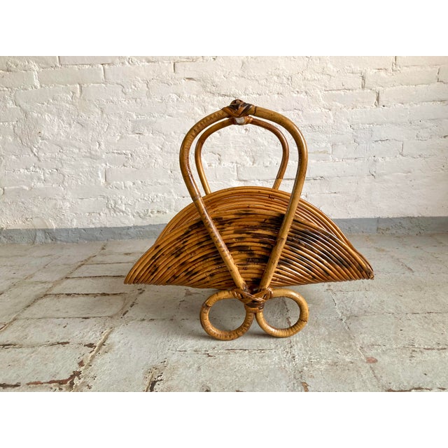 Wicker Magazine Rack from Vivai del Sud, 1970s For Sale - Image 3 of 8