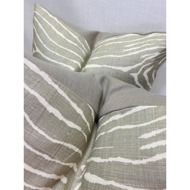 Brunschwig & Fils Brunschwig & Fils “Le Zebre Pewter” 22” Pillows-A Pair For Sale - Image 4 of 6