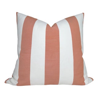 Perennials Striped Outdoor Pillow Cover in Melon, 20x20 Pillow For Sale