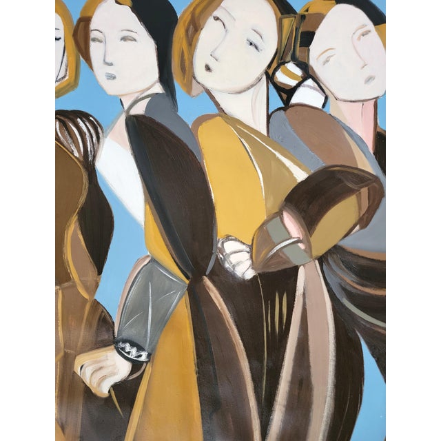 Large Contemporary Portrait Modern Multi Figure Oil Painting 160 X 96.5 CM For Sale - Image 11 of 11