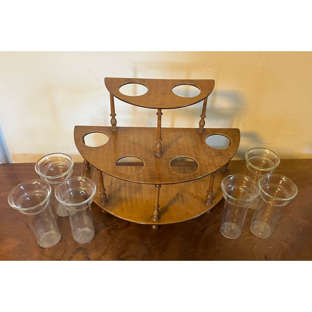 English Tiger Maple Two Tier Flower Holder Bud Vase Frog For Sale - Image 4 of 18