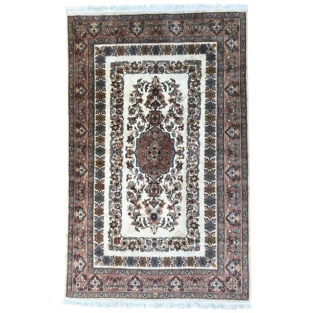 Vintage Silk and Wool Pakistan Rug For Sale - Image 16 of 16