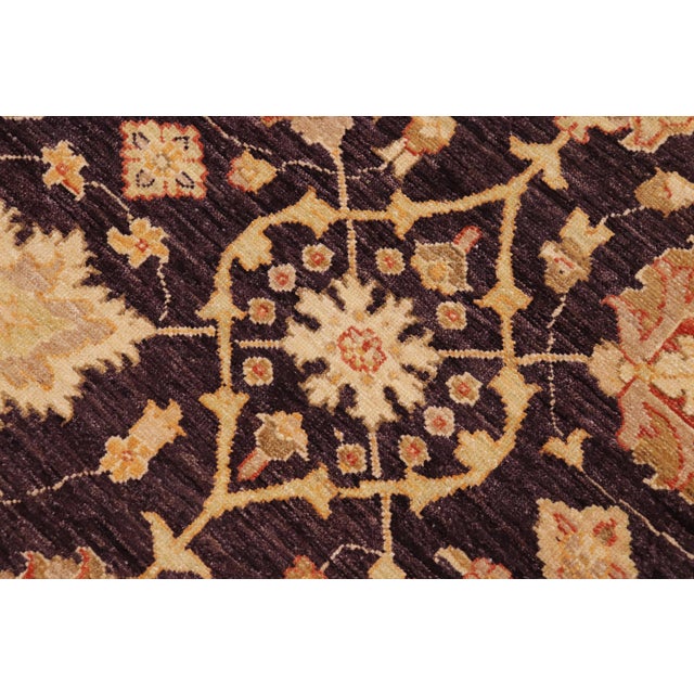 Textile Shabby Chic Oriental Ziegler Aubergine/Beige Wool Rug - 9'0'' X 12'0'' For Sale - Image 7 of 10