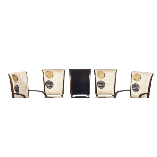 Wood Chairs and Armchairs, Set of 5 For Sale - Image 7 of 8