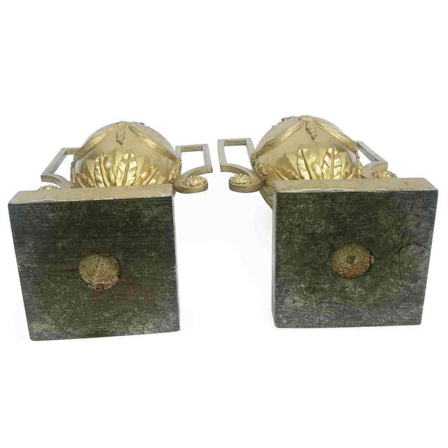 Large Empire Vases with Gilt Handles, Set of 2 For Sale - Image 6 of 7
