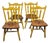 Antique Temple-Stuart Mustard Painted Country Dining Chairs, Set of 4 For Sale
