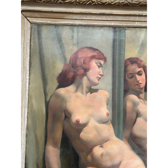 Philippe De Rougemont, Seated Woman at a Mirror, 1950s, Oil on Canvas, Framed For Sale - Image 14 of 18