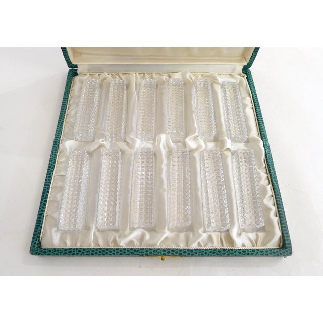 Glass Knife Holders Cut Into Small Facets in Lorraine Crystal, 1950s, Set of 12 For Sale - Image 7 of 15