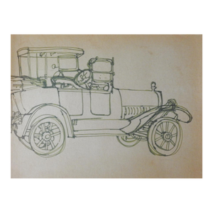 Mid 20th Century Ford Model T Automobile Drawing