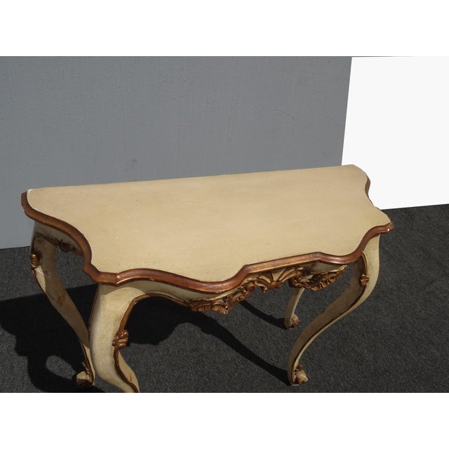 Vintage French Provincial Console Table Entry Table With Cabriole Legs