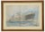 French 1950s Vintage Original G W Canepa Charcoal & Watercolor Ocean Liner Painting, Framed For Sale - Image 3 of 6