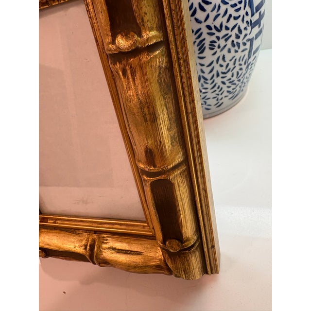 Vintage Faux Gilt Bamboo Picture Frame 5 X7 For Sale - Image 13 of 13