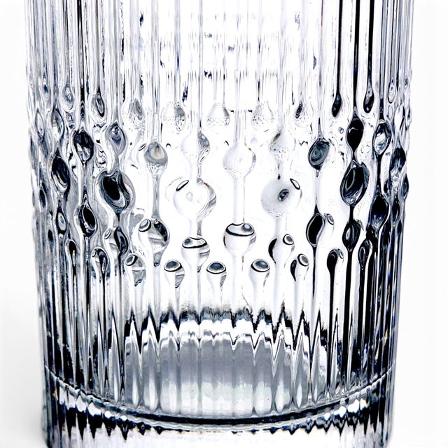 Glass Late 20th Century Durobor Alaskan Belgian Pressed Glass Highball Tumblers - Set of 5 For Sale - Image 7 of 14
