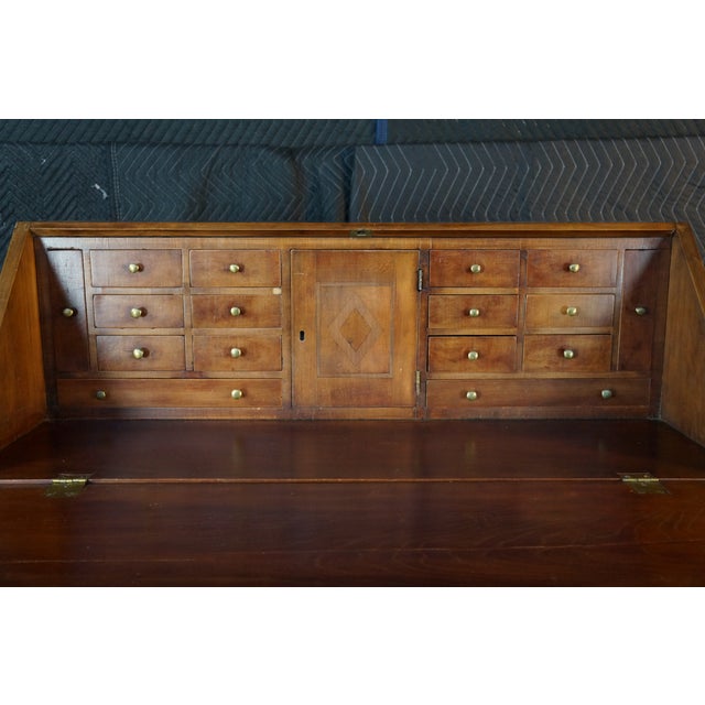 Early 19th Century Antique American Federal Hepplewhite Mahogany Slant Drop Front Secretary Desk For Sale - Image 5 of 18