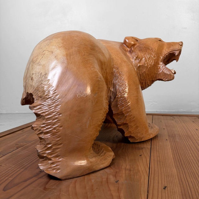 1970s Hand-Carved Ainu Wooden Bear from Hokkaido, 1970s For Sale - Image 5 of 14