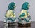 Ceramic Pair Mid Century Ceramic Foo Dogs on Base For Sale - Image 7 of 8