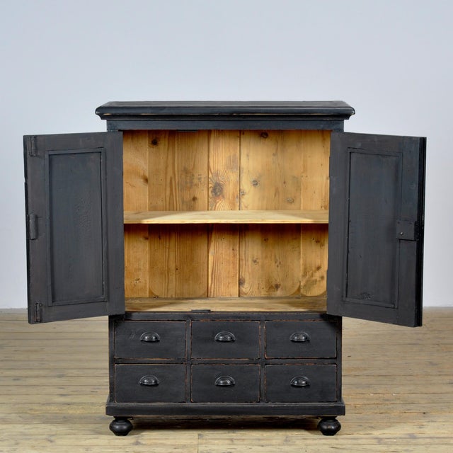 Pine Cabinet with Six Drawers, 1920 For Sale - Image 4 of 12