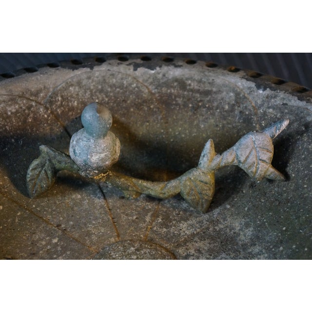 Vintage Victorian Revival Cast Aluminum Reticulated Birdbath 28" For Sale - Image 9 of 18