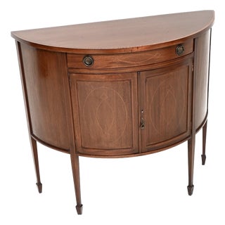Antique Edwardian Bow Front Cabinet, 1900s For Sale